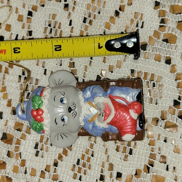 Vintage | Set of 5 Hand Painted Ceramic  Christmas Ornaments - Picture 3 of 14